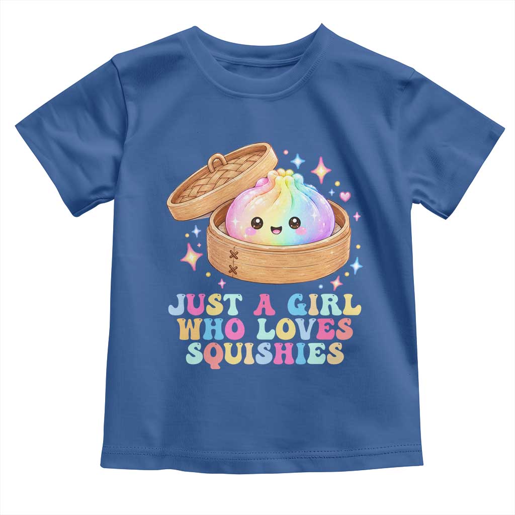 Just A Girl Who Loves Squishies Toddler T Shirt Cute Rainbow Dumpling Squishy Graphic TS10 Royal Blue Print Your Wear