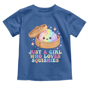 Just A Girl Who Loves Squishies Toddler T Shirt Cute Rainbow Dumpling Squishy Graphic TS10 Royal Blue Print Your Wear