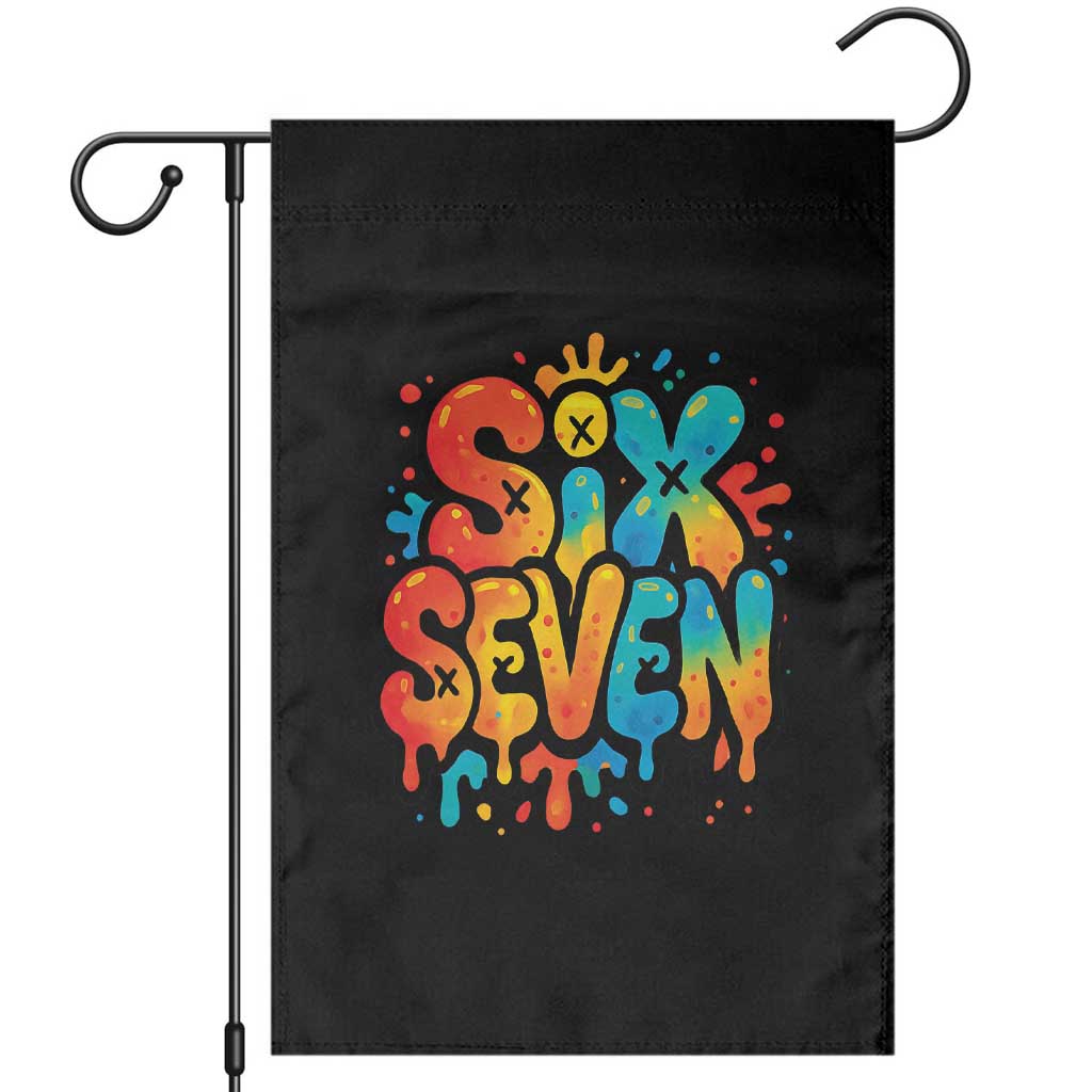 Fun Six Seven Graffiti Garden Flag Funny 67 Meme Gen Alpha Slang Streetwear Hip Hop TS10 Black Print Your Wear