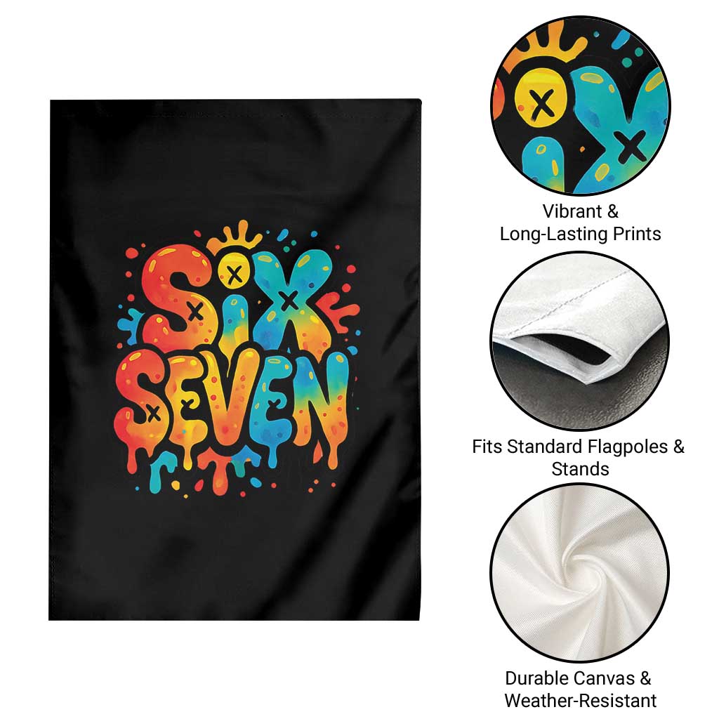 Fun Six Seven Graffiti Garden Flag Funny 67 Meme Gen Alpha Slang Streetwear Hip Hop TS10 Print Your Wear