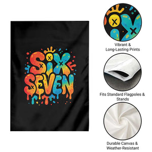 Fun Six Seven Graffiti Garden Flag Funny 67 Meme Gen Alpha Slang Streetwear Hip Hop TS10 Print Your Wear