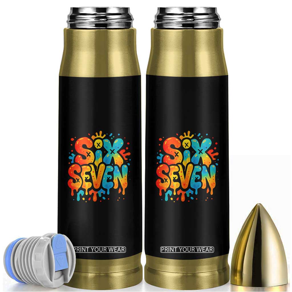 Fun Six Seven Graffiti Bullet Tumbler Funny 67 Meme Gen Alpha Slang Streetwear Hip Hop TS10 Black Print Your Wear