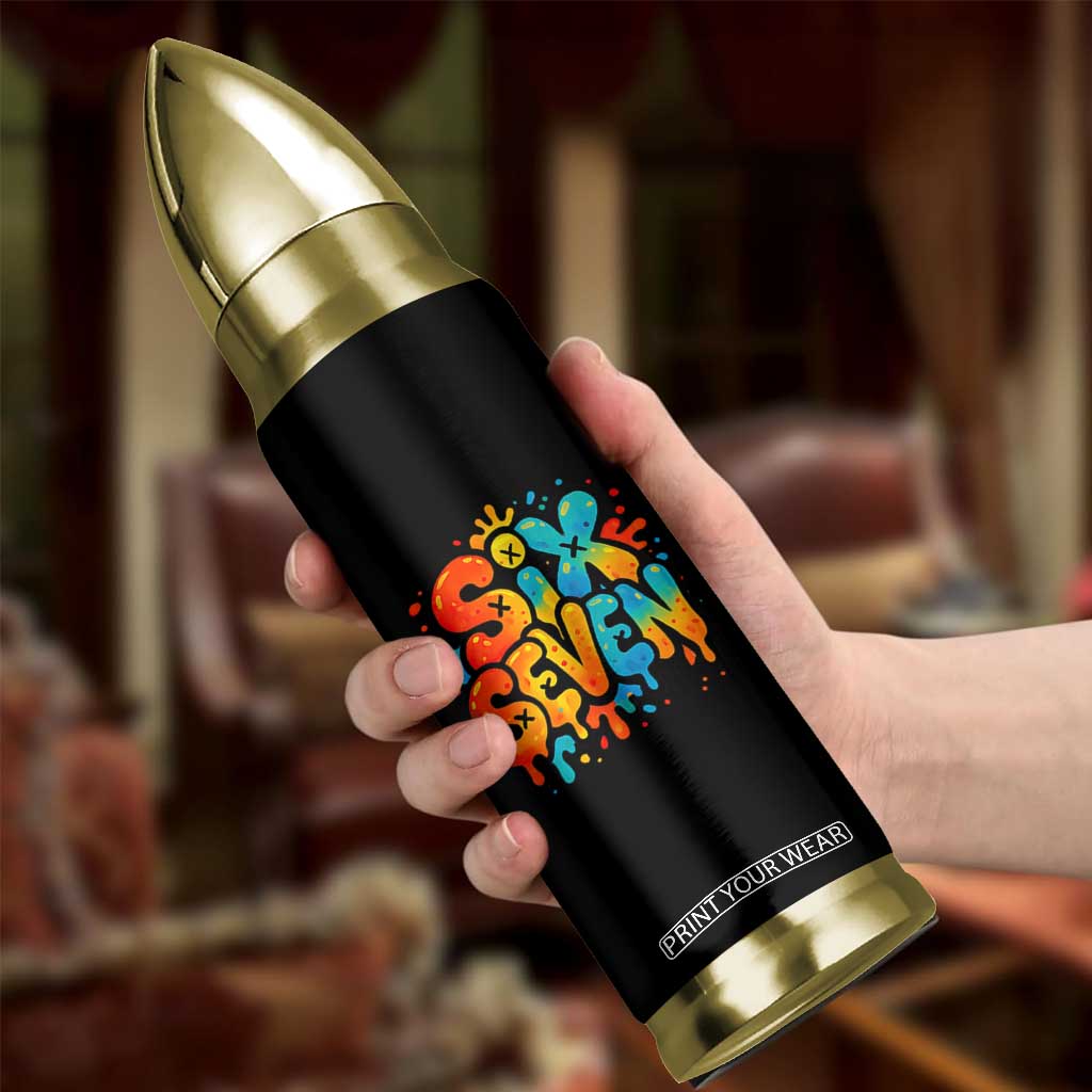 Fun Six Seven Graffiti Bullet Tumbler Funny 67 Meme Gen Alpha Slang Streetwear Hip Hop TS10 Print Your Wear