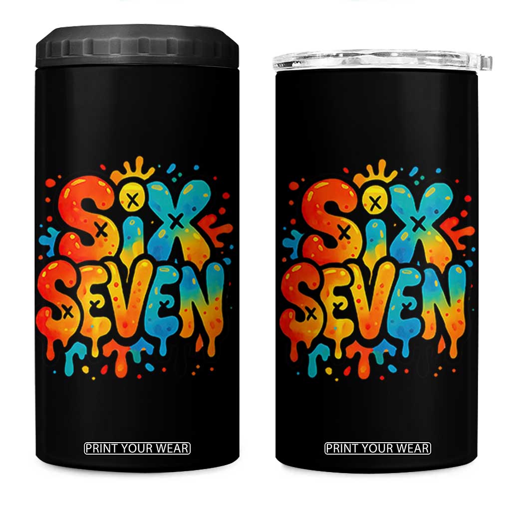 Fun Six Seven Graffiti 4 in 1 Can Cooler Tumbler Funny 67 Meme Gen Alpha Slang Streetwear Hip Hop TS10 One Size: 16 oz Black Print Your Wear