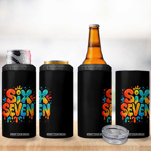 Fun Six Seven Graffiti 4 in 1 Can Cooler Tumbler Funny 67 Meme Gen Alpha Slang Streetwear Hip Hop TS10 Print Your Wear