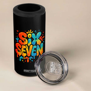 Fun Six Seven Graffiti 4 in 1 Can Cooler Tumbler Funny 67 Meme Gen Alpha Slang Streetwear Hip Hop TS10 Print Your Wear