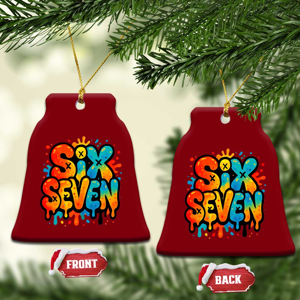 Fun Six Seven Graffiti Ceramic Ornament Funny 67 Meme Gen Alpha Slang Streetwear Hip Hop TS10 Print Your Wear