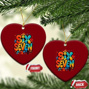 Fun Six Seven Graffiti Ceramic Ornament Funny 67 Meme Gen Alpha Slang Streetwear Hip Hop TS10 Print Your Wear