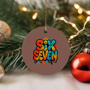 Fun Six Seven Graffiti Ceramic Ornament Funny 67 Meme Gen Alpha Slang Streetwear Hip Hop TS10 1pc Mocha Print Your Wear