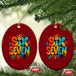 Fun Six Seven Graffiti Ceramic Ornament Funny 67 Meme Gen Alpha Slang Streetwear Hip Hop TS10 Print Your Wear