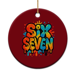 Fun Six Seven Graffiti Ceramic Ornament Funny 67 Meme Gen Alpha Slang Streetwear Hip Hop TS10 1pc Red Print Your Wear