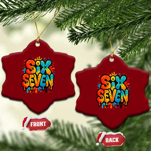 Fun Six Seven Graffiti Ceramic Ornament Funny 67 Meme Gen Alpha Slang Streetwear Hip Hop TS10 Print Your Wear