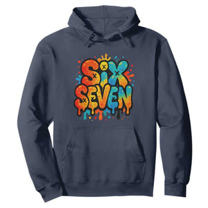 Fun Six Seven Graffiti Hoodie Funny 67 Meme Gen Alpha Slang Streetwear Hip Hop TS10 Navy Print Your Wear