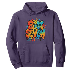 Fun Six Seven Graffiti Hoodie Funny 67 Meme Gen Alpha Slang Streetwear Hip Hop TS10 Purple Print Your Wear