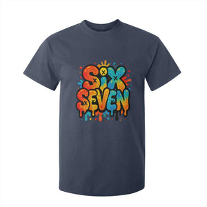 Fun Six Seven Graffiti T Shirt For Kid Funny 67 Meme Gen Alpha Slang Streetwear Hip Hop TS10 Navy Print Your Wear