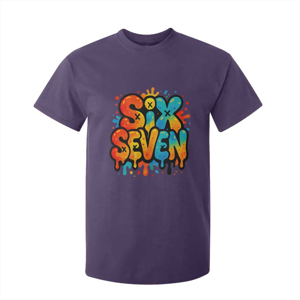 Fun Six Seven Graffiti T Shirt For Kid Funny 67 Meme Gen Alpha Slang Streetwear Hip Hop TS10 Purple Print Your Wear