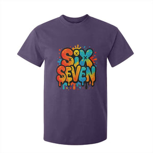 Fun Six Seven Graffiti T Shirt For Kid Funny 67 Meme Gen Alpha Slang Streetwear Hip Hop TS10 Purple Print Your Wear