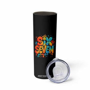 Fun Six Seven Graffiti Skinny Tumbler Funny 67 Meme Gen Alpha Slang Streetwear Hip Hop TS10 Print Your Wear