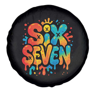 Fun Six Seven Graffiti Spare Tire Cover Funny 67 Meme Gen Alpha Slang Streetwear Hip Hop TS10 Print Your Wear