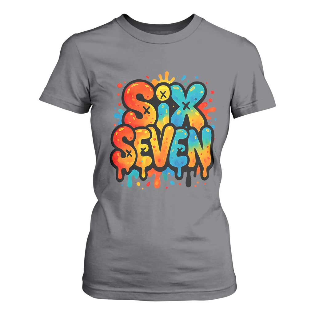 Fun Six Seven Graffiti T Shirt For Women Funny 67 Meme Gen Alpha Slang Streetwear Hip Hop TS10 Charcoal Print Your Wear