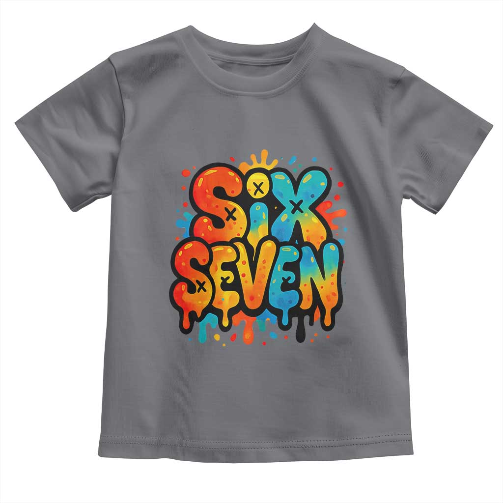 Fun Six Seven Graffiti Toddler T Shirt Funny 67 Meme Gen Alpha Slang Streetwear Hip Hop TS10 Charcoal Print Your Wear
