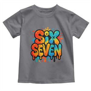 Fun Six Seven Graffiti Toddler T Shirt Funny 67 Meme Gen Alpha Slang Streetwear Hip Hop TS10 Charcoal Print Your Wear