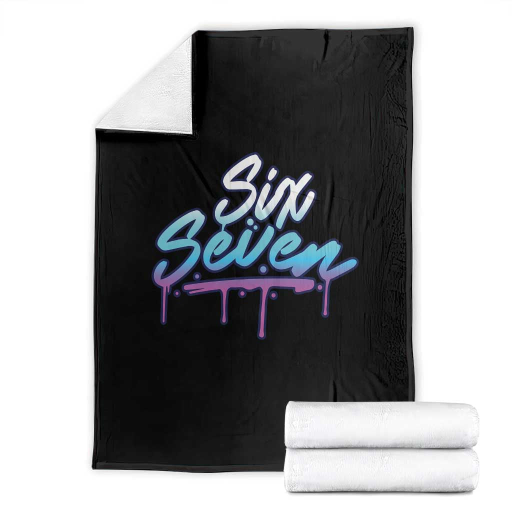 Fun Six Seven Throw Blanket Funny 6 7 Meme Gen Alpha Slang Streetwear Gradient TS10 Black Print Your Wear