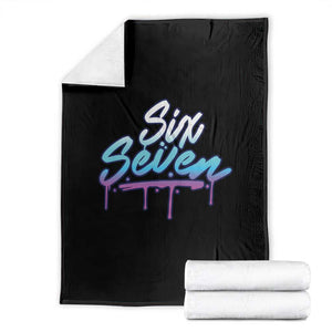 Fun Six Seven Throw Blanket Funny 6 7 Meme Gen Alpha Slang Streetwear Gradient TS10 Black Print Your Wear