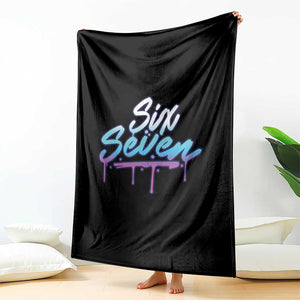 Fun Six Seven Throw Blanket Funny 6 7 Meme Gen Alpha Slang Streetwear Gradient TS10 Print Your Wear