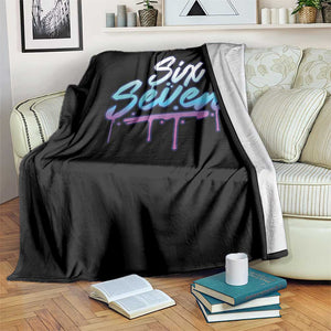 Fun Six Seven Throw Blanket Funny 6 7 Meme Gen Alpha Slang Streetwear Gradient TS10 Print Your Wear