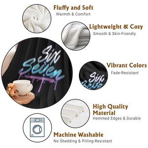 Fun Six Seven Throw Blanket Funny 6 7 Meme Gen Alpha Slang Streetwear Gradient TS10 Print Your Wear