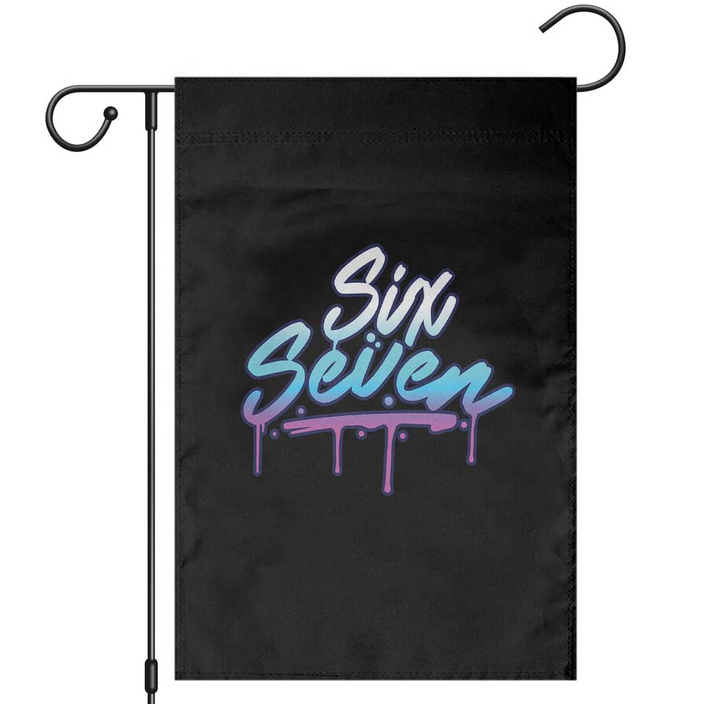 Fun Six Seven Garden Flag Funny 6 7 Meme Gen Alpha Slang Streetwear Gradient TS10 Black Print Your Wear