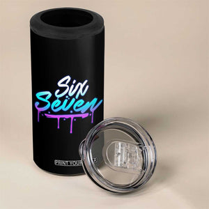 Fun Six Seven 4 in 1 Can Cooler Tumbler Funny 6 7 Meme Gen Alpha Slang Streetwear Gradient TS10 Print Your Wear