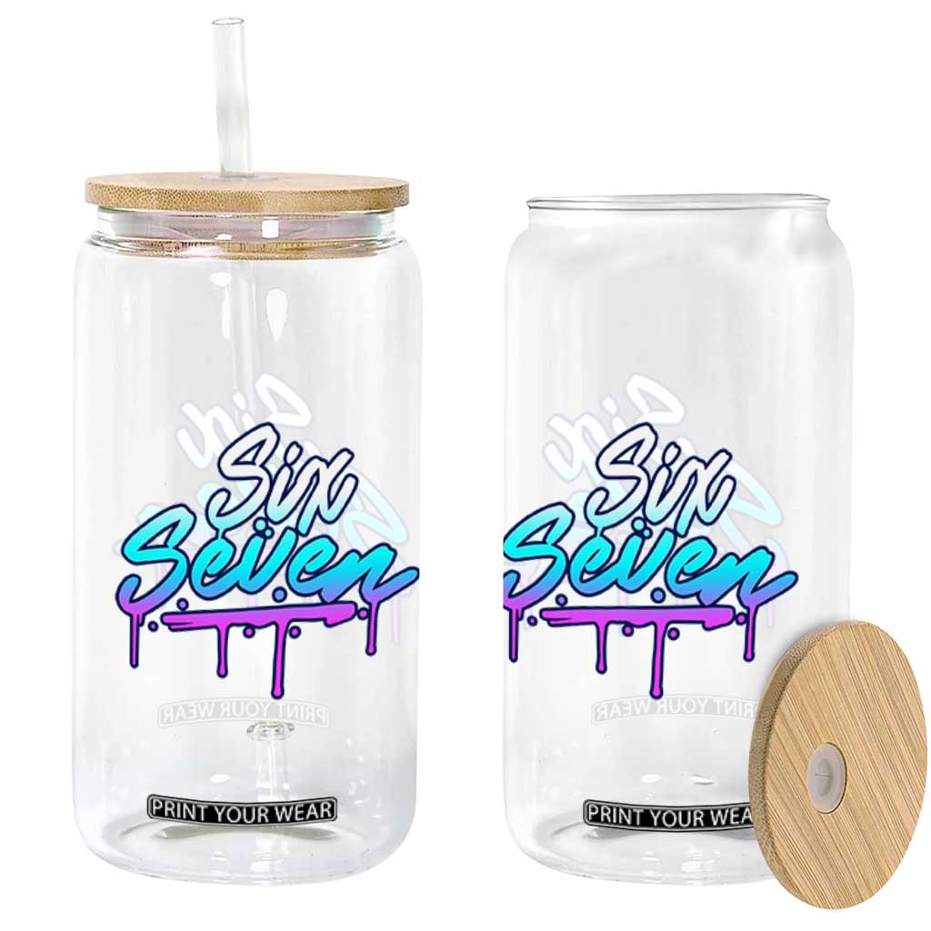 Fun Six Seven Glass Can Funny 6 7 Meme Gen Alpha Slang Streetwear Gradient TS10 Print Your Wear