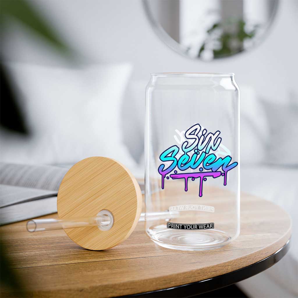 Fun Six Seven Glass Can Funny 6 7 Meme Gen Alpha Slang Streetwear Gradient TS10 Print Your Wear