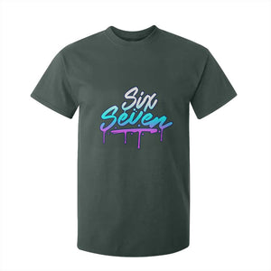 Fun Six Seven T Shirt For Kid Funny 6 7 Meme Gen Alpha Slang Streetwear Gradient TS10 Dark Forest Green Print Your Wear