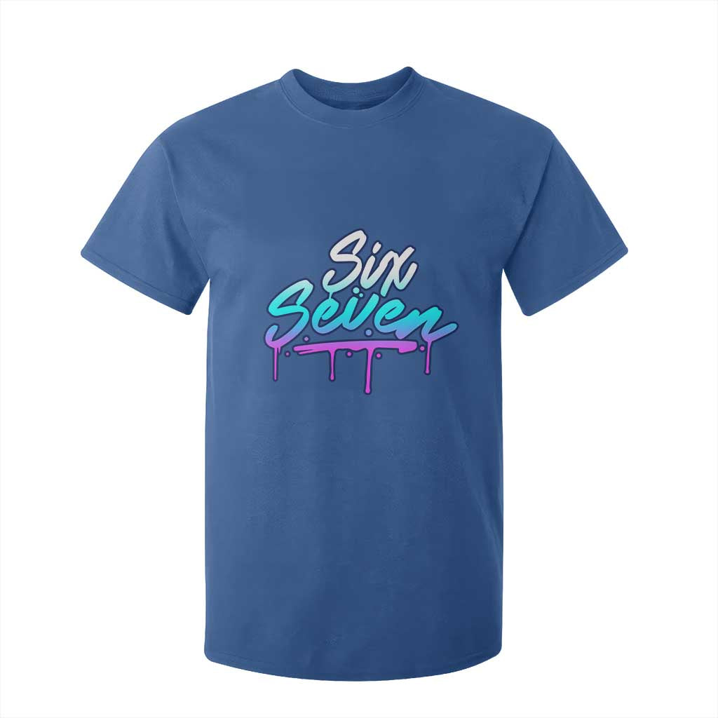 Fun Six Seven T Shirt For Kid Funny 6 7 Meme Gen Alpha Slang Streetwear Gradient TS10 Royal Blue Print Your Wear