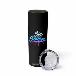 Fun Six Seven Skinny Tumbler Funny 6 7 Meme Gen Alpha Slang Streetwear Gradient TS10 Print Your Wear
