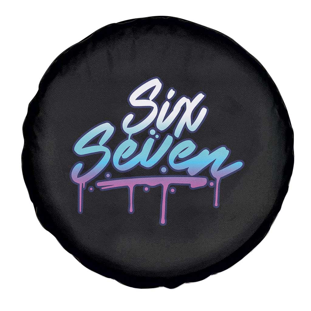 Fun Six Seven Spare Tire Cover Funny 6 7 Meme Gen Alpha Slang Streetwear Gradient TS10 Print Your Wear