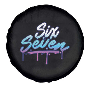 Fun Six Seven Spare Tire Cover Funny 6 7 Meme Gen Alpha Slang Streetwear Gradient TS10 Print Your Wear