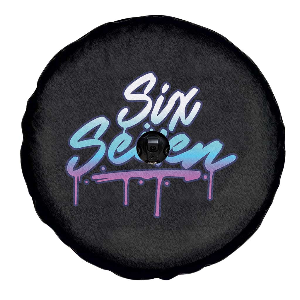 Fun Six Seven Spare Tire Cover Funny 6 7 Meme Gen Alpha Slang Streetwear Gradient TS10 Print Your Wear