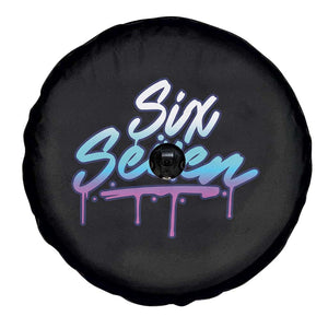 Fun Six Seven Spare Tire Cover Funny 6 7 Meme Gen Alpha Slang Streetwear Gradient TS10 Print Your Wear