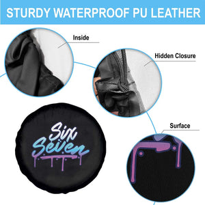Fun Six Seven Spare Tire Cover Funny 6 7 Meme Gen Alpha Slang Streetwear Gradient TS10 Print Your Wear