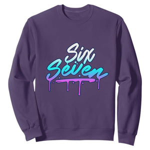 Fun Six Seven Sweatshirt Funny 6 7 Meme Gen Alpha Slang Streetwear Gradient TS10 Purple Print Your Wear