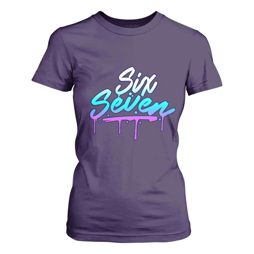 Fun Six Seven T Shirt For Women Funny 6 7 Meme Gen Alpha Slang Streetwear Gradient TS10 Purple Print Your Wear