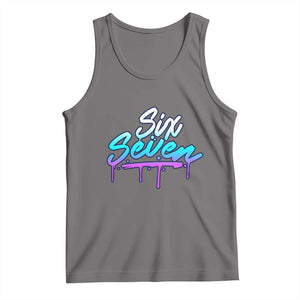 Fun Six Seven Tank Top Funny 6 7 Meme Gen Alpha Slang Streetwear Gradient TS10 Deep Heather Print Your Wear