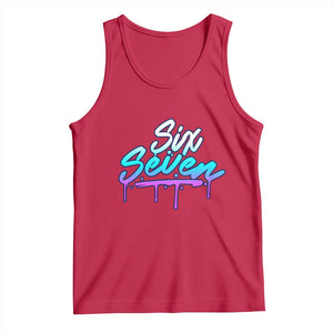 Fun Six Seven Tank Top Funny 6 7 Meme Gen Alpha Slang Streetwear Gradient TS10 Red Print Your Wear