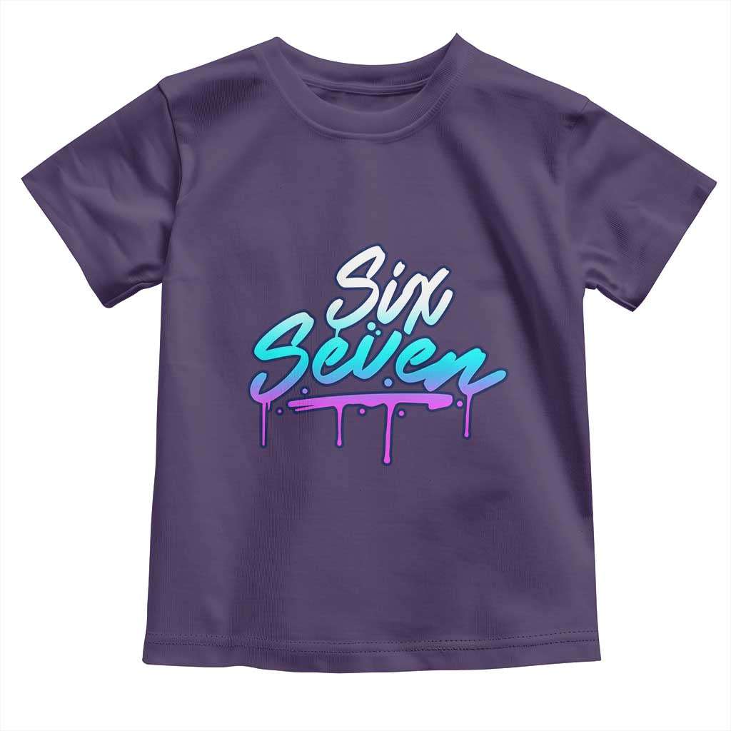 Fun Six Seven Toddler T Shirt Funny 6 7 Meme Gen Alpha Slang Streetwear Gradient TS10 Purple Print Your Wear