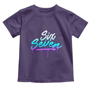 Fun Six Seven Toddler T Shirt Funny 6 7 Meme Gen Alpha Slang Streetwear Gradient TS10 Purple Print Your Wear