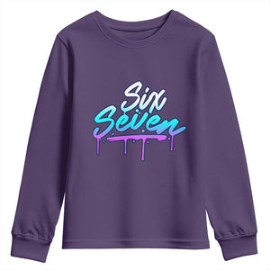Fun Six Seven Youth Sweatshirt Funny 6 7 Meme Gen Alpha Slang Streetwear Gradient TS10 Purple Print Your Wear